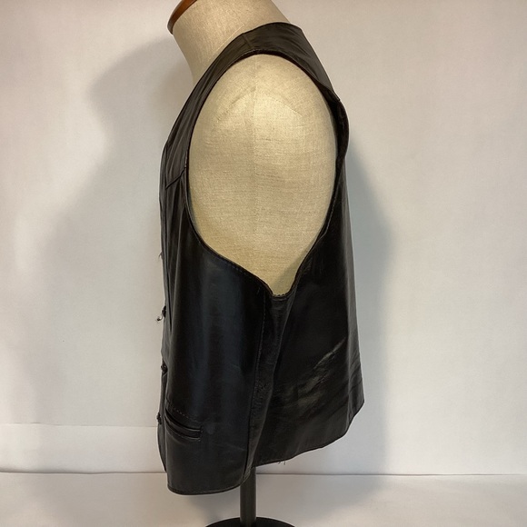 Leather motorcycle vest Howard’s Exclusive Leathers Men’s size 50 - Picture 4 of 12